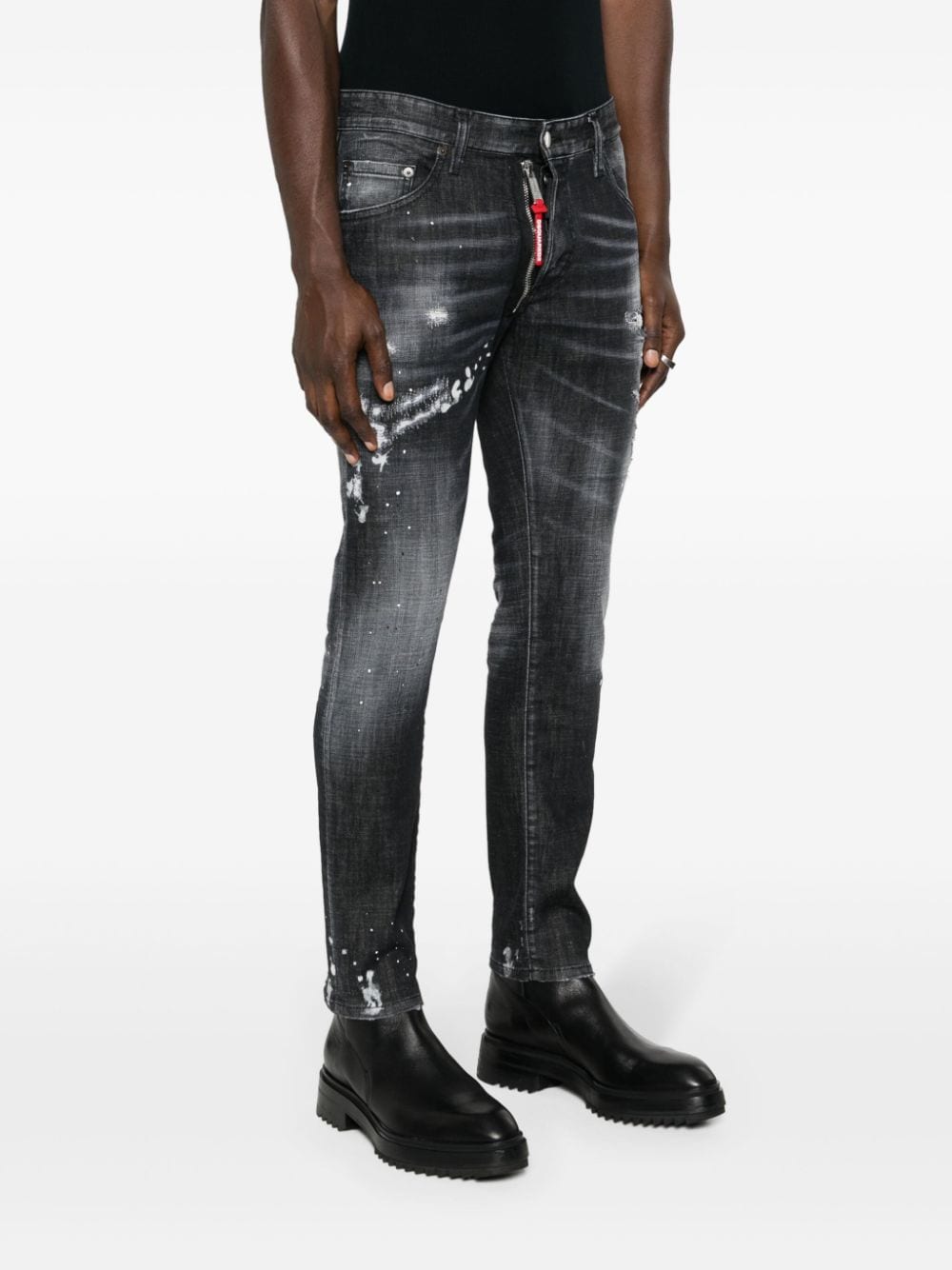 Shop Dsquared2 Skater Slim-leg Jeans In Grey