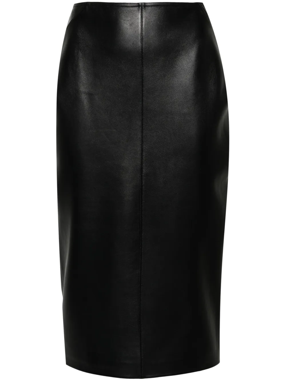 Alaïa jupe crayon en cuir à coupe mi-longue | noir | Image 1