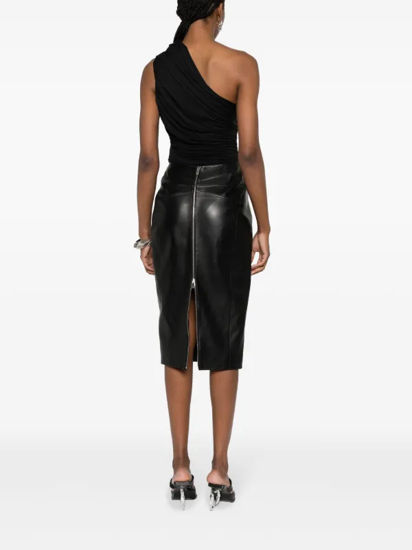 Alaïa Leather Midi Skirt | Black | FARFETCH