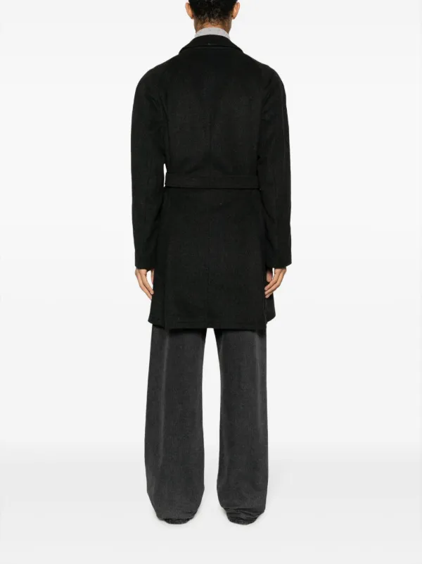 A.N.G.E.L.O. Vintage Cult 1990s Belted Short Coat | Grey | FARFETCH IN