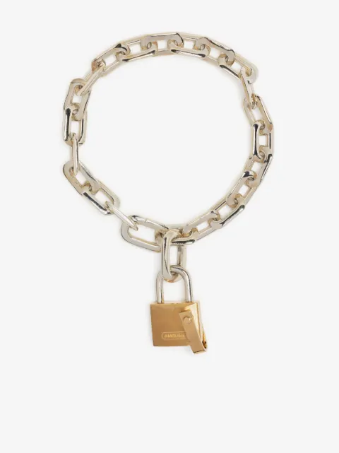 AMBUSH padlock-charm silver bracelet