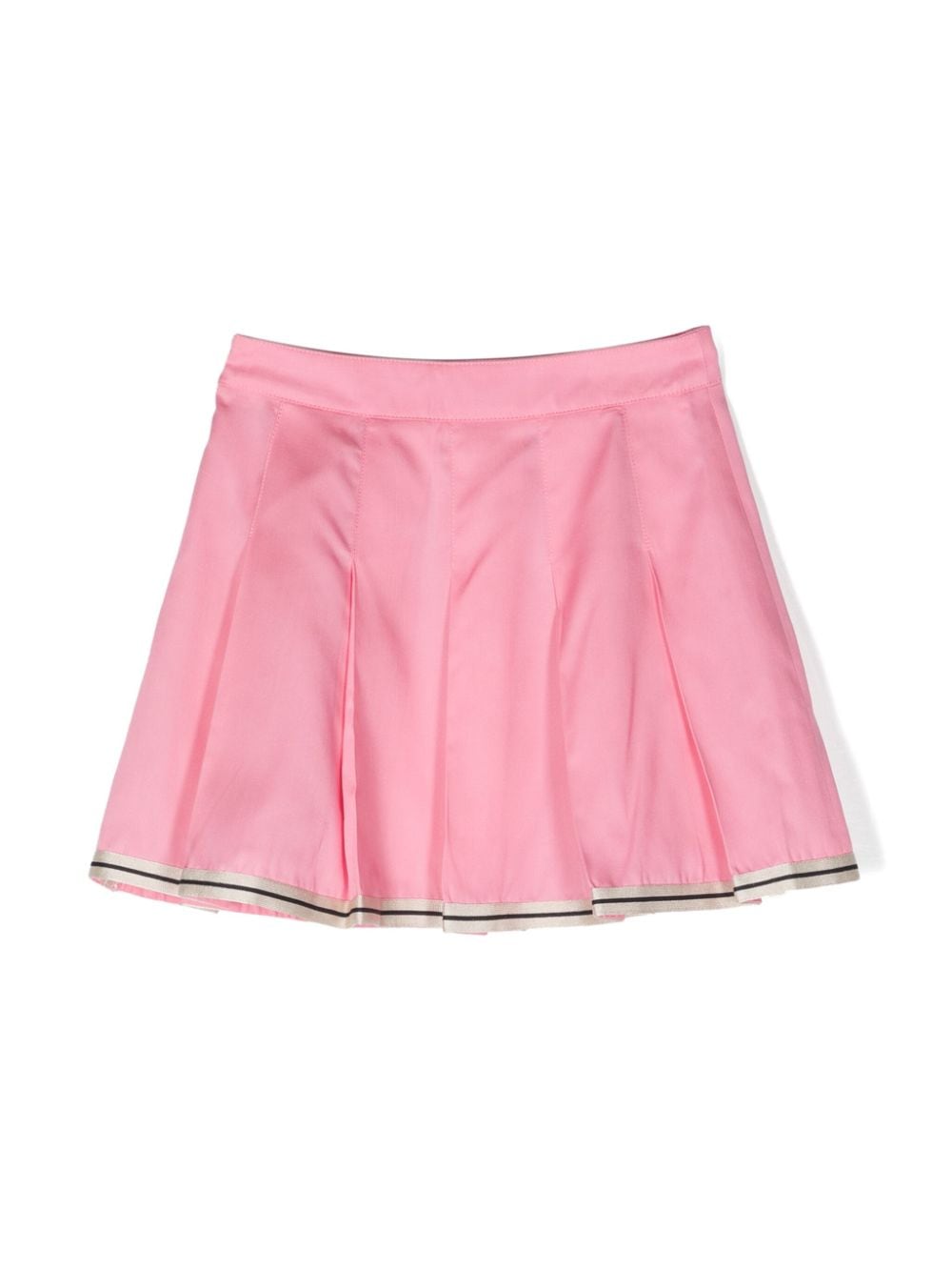 Shop Palm Angels Stripe-trim Pleated Miniskirt In Pink