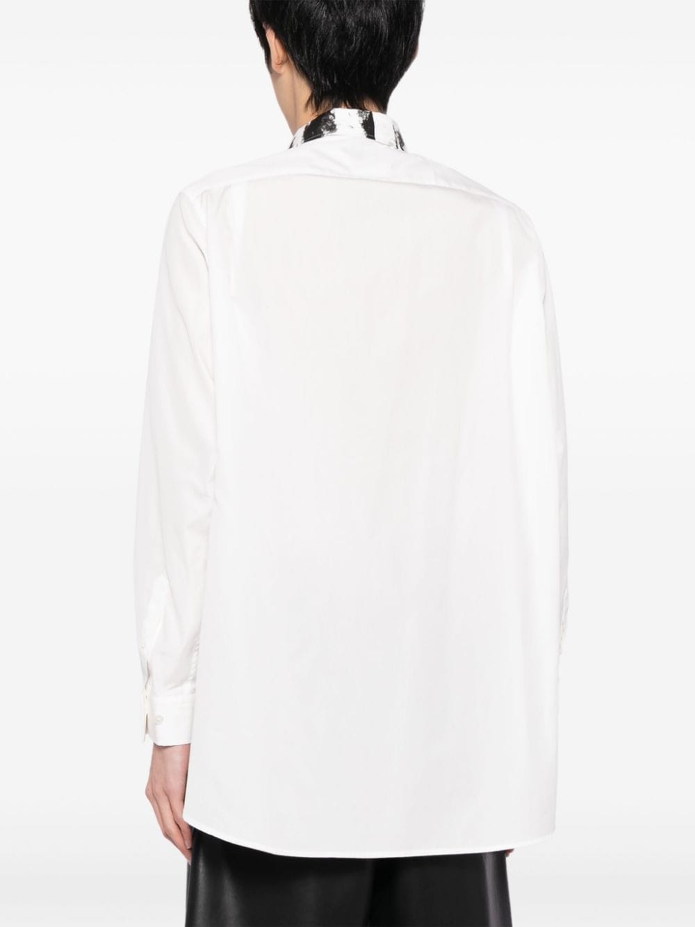 Shop Taakk Printed Long-sleeve Shirt In White