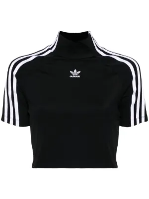 Adidas three stripe hot sale crop top