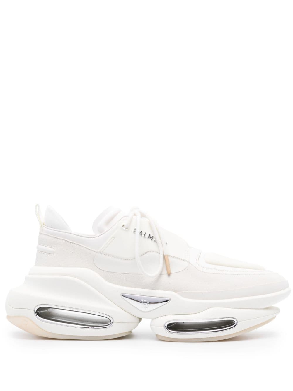 Balmain B-bold Platform Sneakers In White