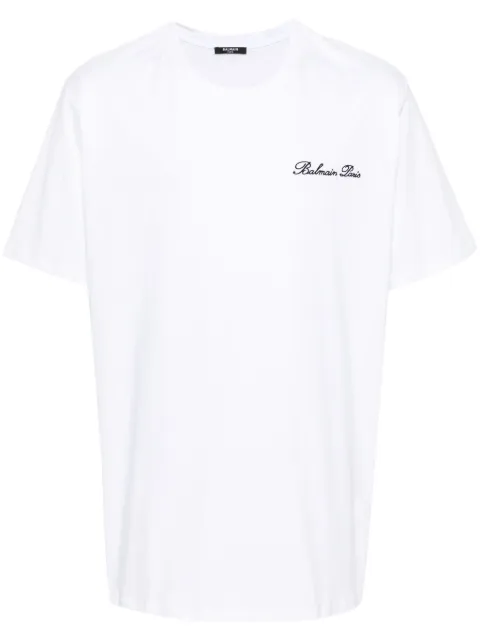 Balmain t-shirt en coton à logo brodé