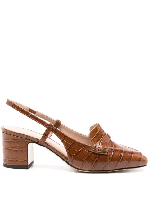 Scarosso Bianca 60mm embossed-crocodile pumps