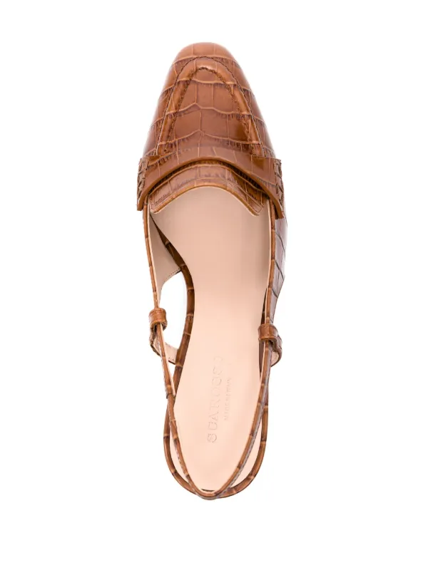 「sososo」 Scarosso Bianca 60mm embossed-crocodile Pumps | Brown | FARFETCH