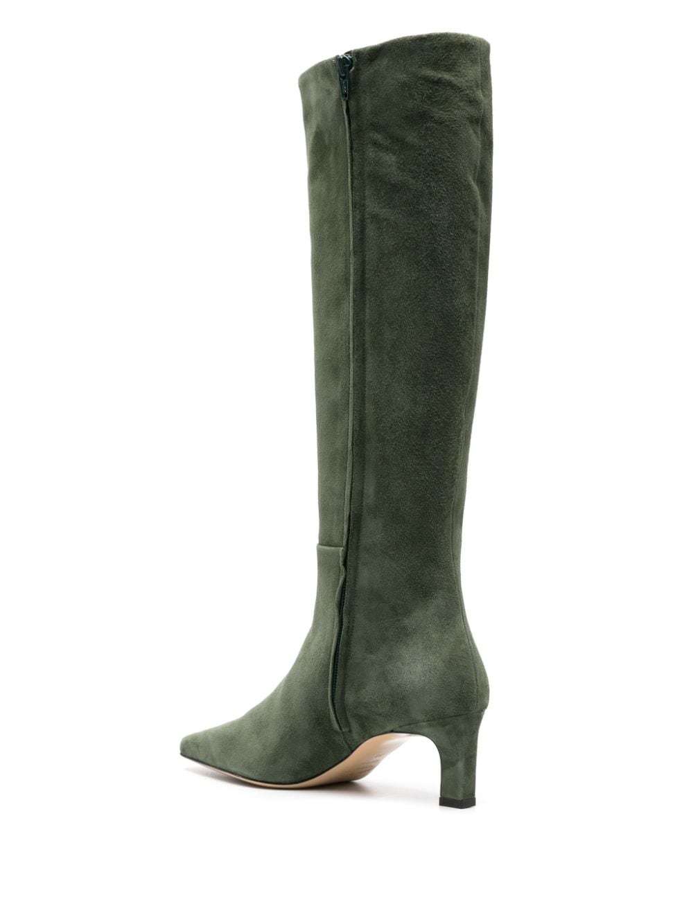 Shop Scarosso Kira 50mm Suede Boots In Green