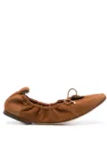 Scarosso Margot suede ballerina shoes - Brown