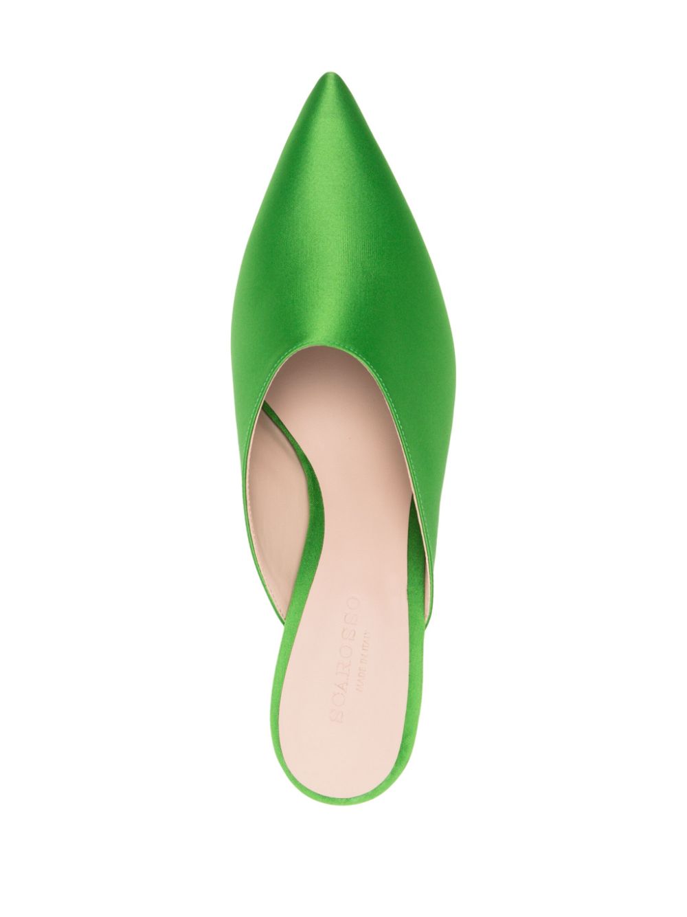 Shop Scarosso Laura 60mm Satin Mules In Green