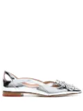 Scarosso x Paula Cademartori Moon metallic ballerina shoes - Silver