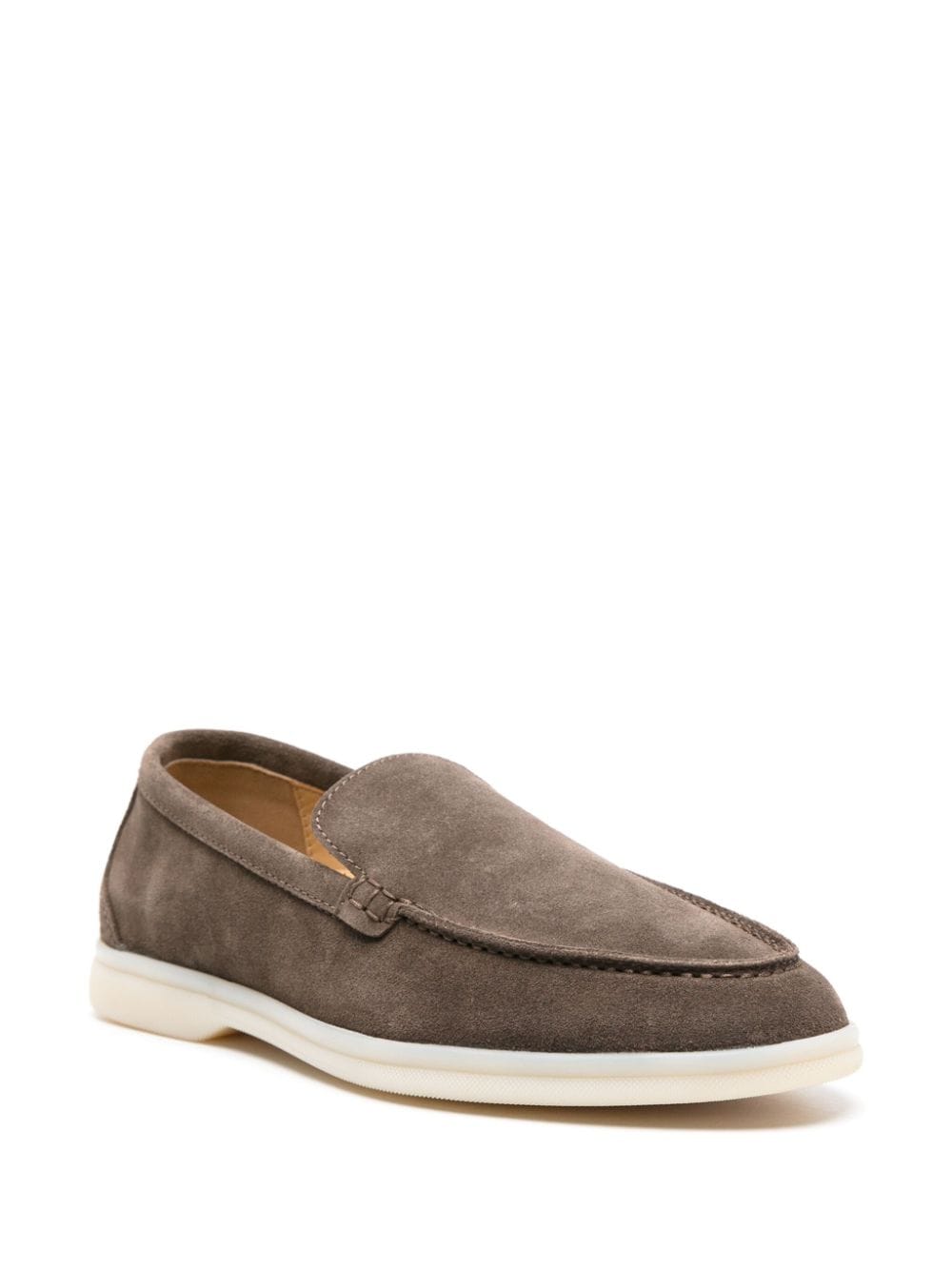 Shop Scarosso Ludovica Suede Loafers In Neutrals