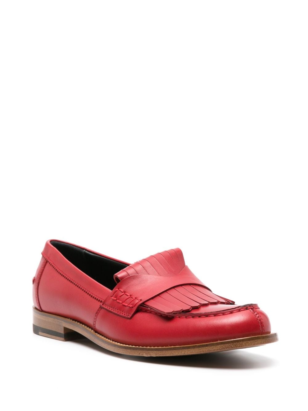 Shop Scarosso Bridget Leather Loafers In Red