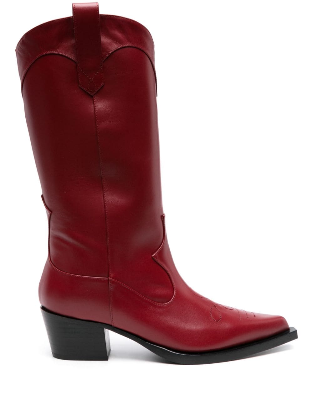 Shop Scarosso Dolly Leather Boots In Red