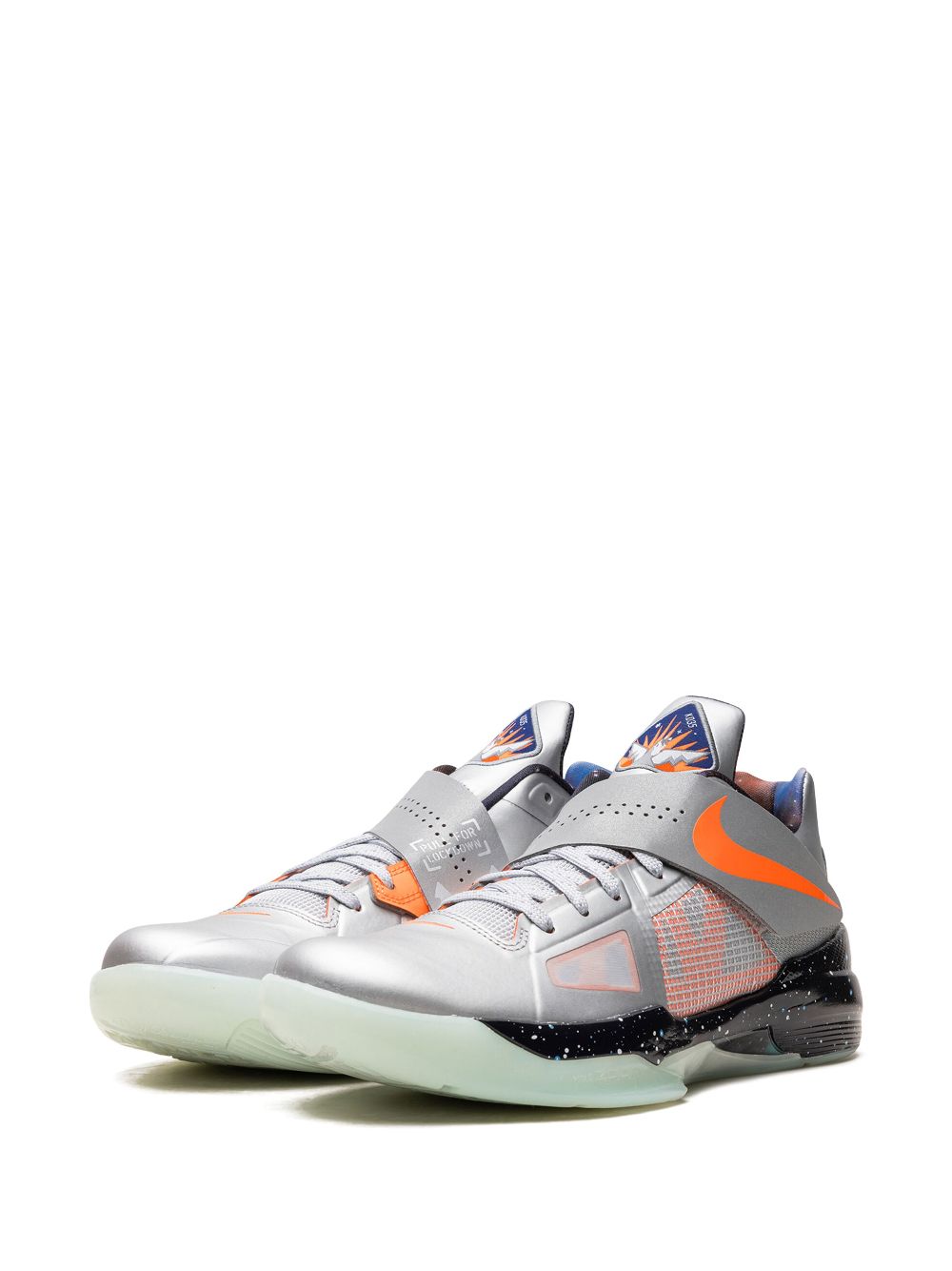 Shop Nike Kd 4 "galaxy" Sneakers In Silver