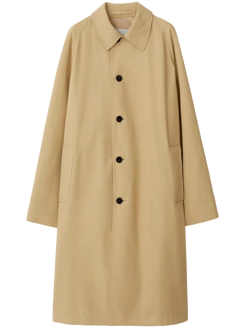 Burberry Single-breasted Wool Coat In 中性色