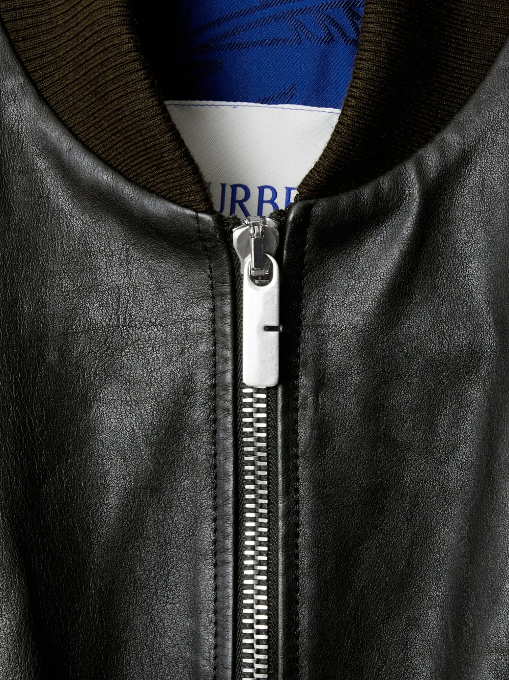 Cheap Burberry zipped leather bomber jacket Men