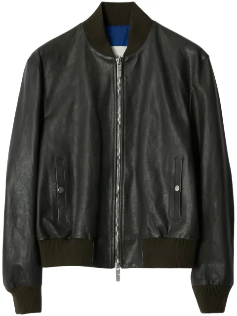 Burberry zipped leather bomber jacket Men