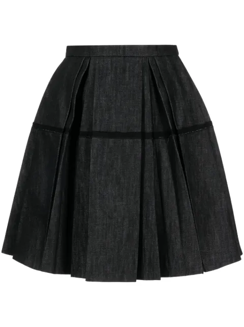 Dice Kayek high-waisted pleated denim skirt 