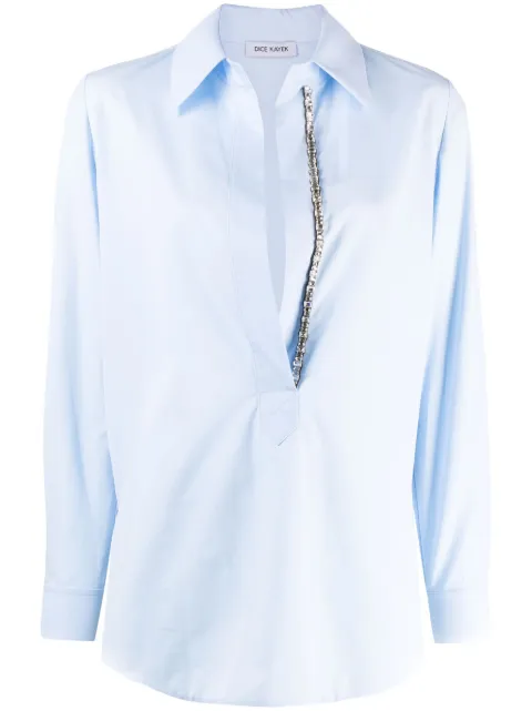 Dice Kayek crystal-embellished cotton shirt