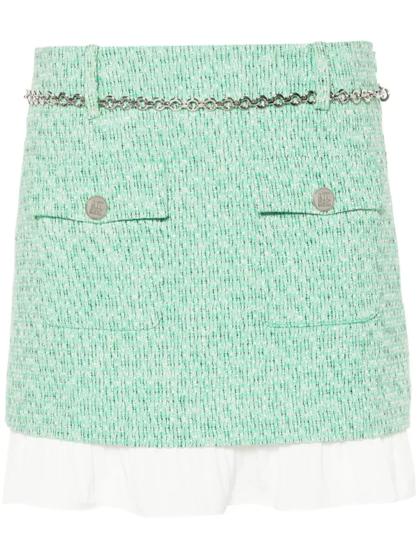 Maje Tweed Mini Skirt Green FARFETCH SG