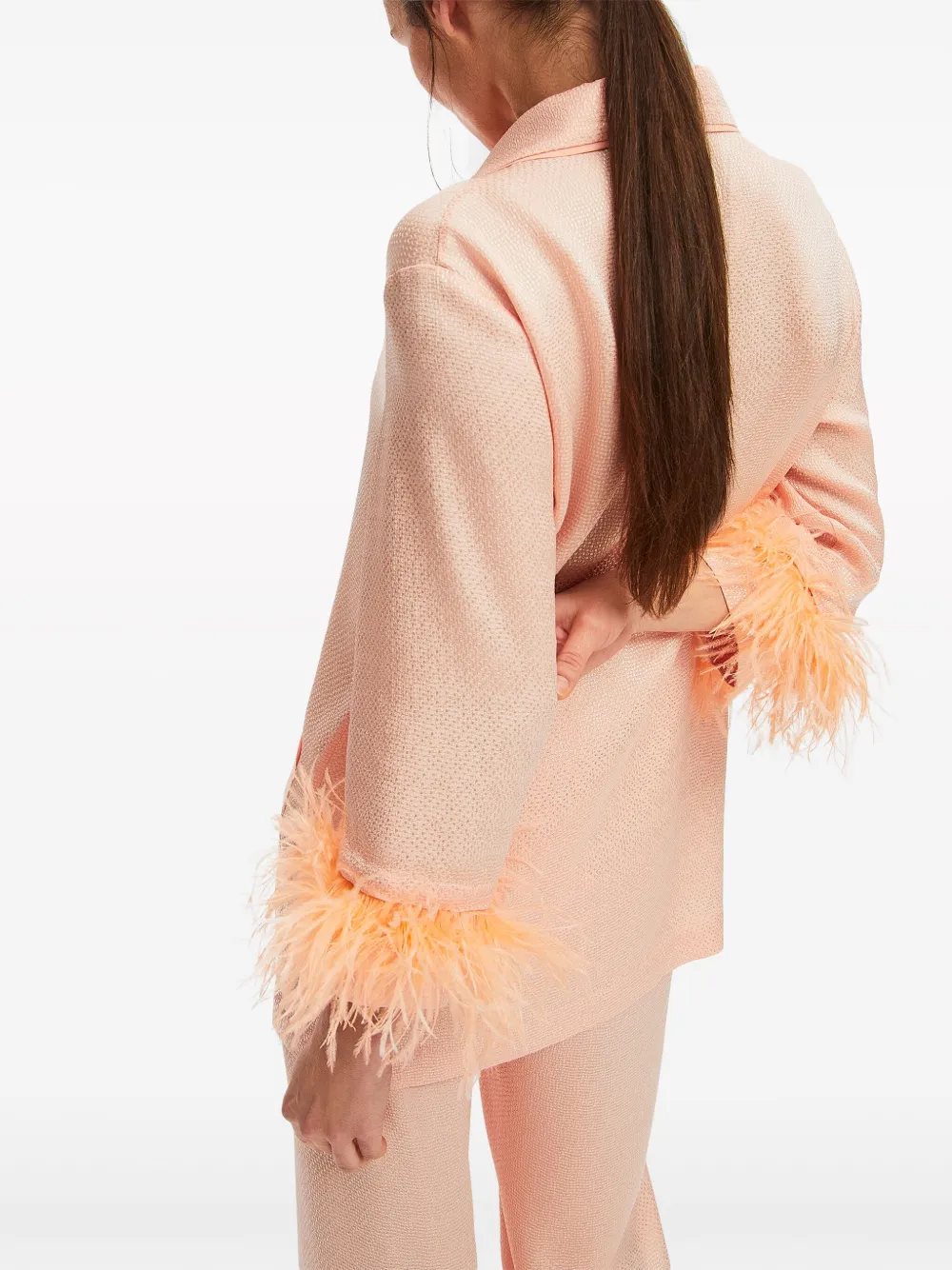 Sleeper Party Jacquard Pyjama Set In Orange