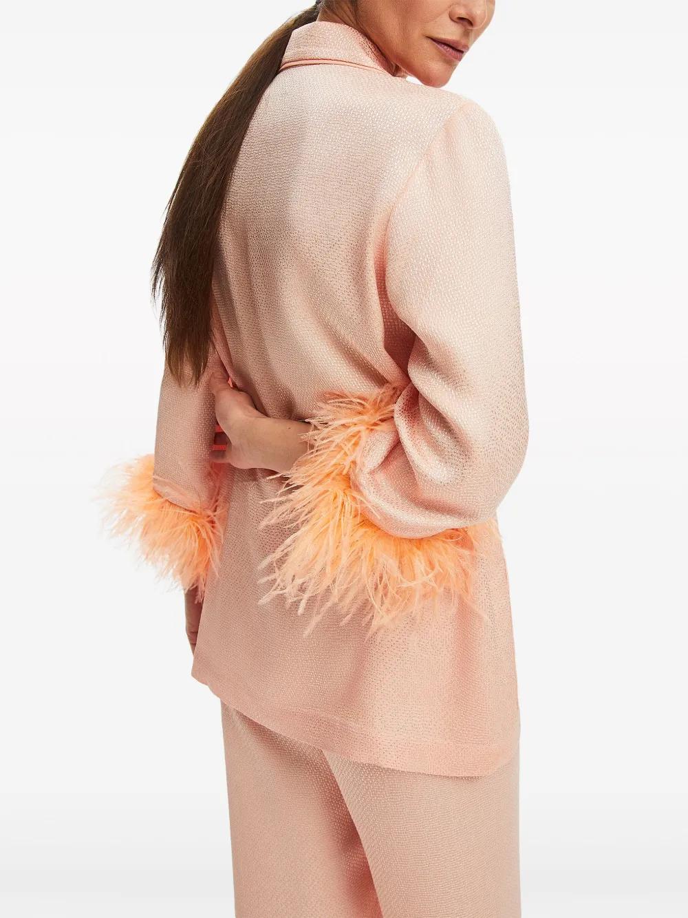 Sleeper Party Jacquard Pyjama Set In Orange