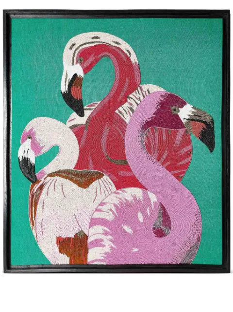 Jonathan Adler Flamingo bead-embellished wall art 