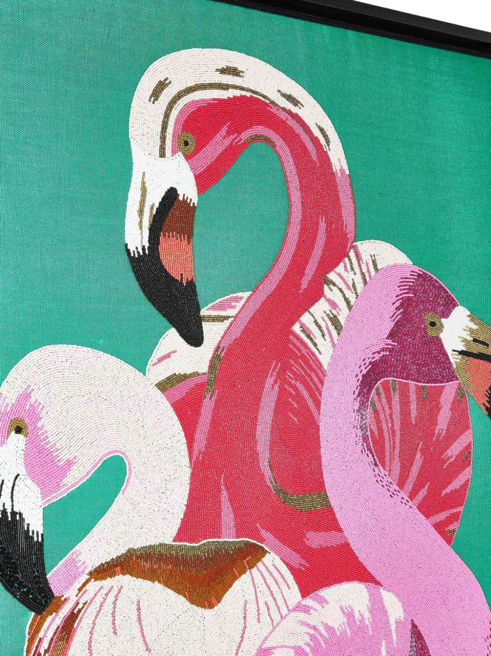 Jonathan Adler Flamingo muurkunst verfraaid met kralen - Groen