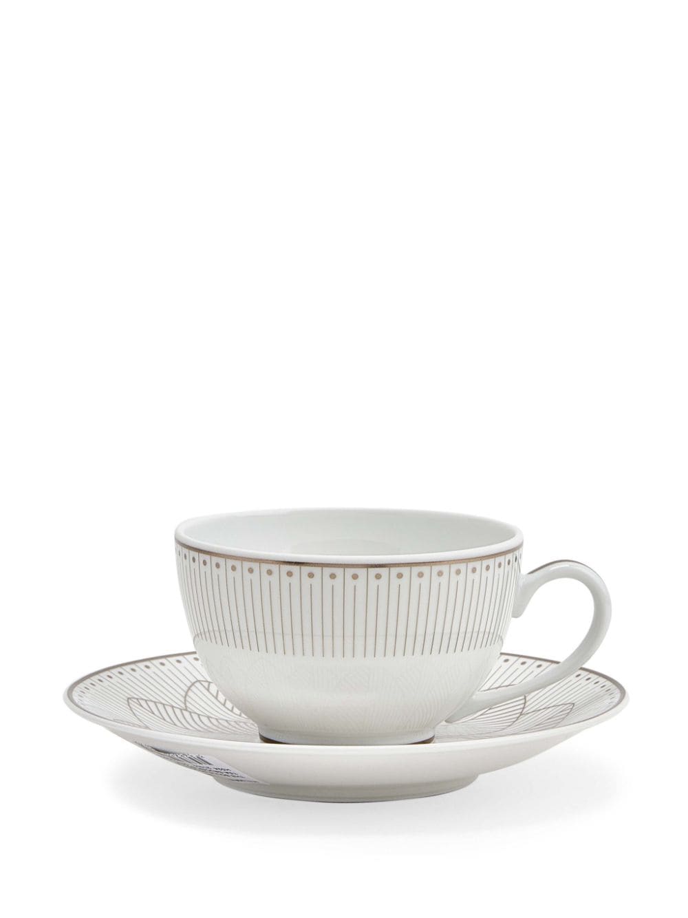 Shop Christofle Malmaison Impériale Porcelain Tea Cups And Saucers (set Of Two) In White