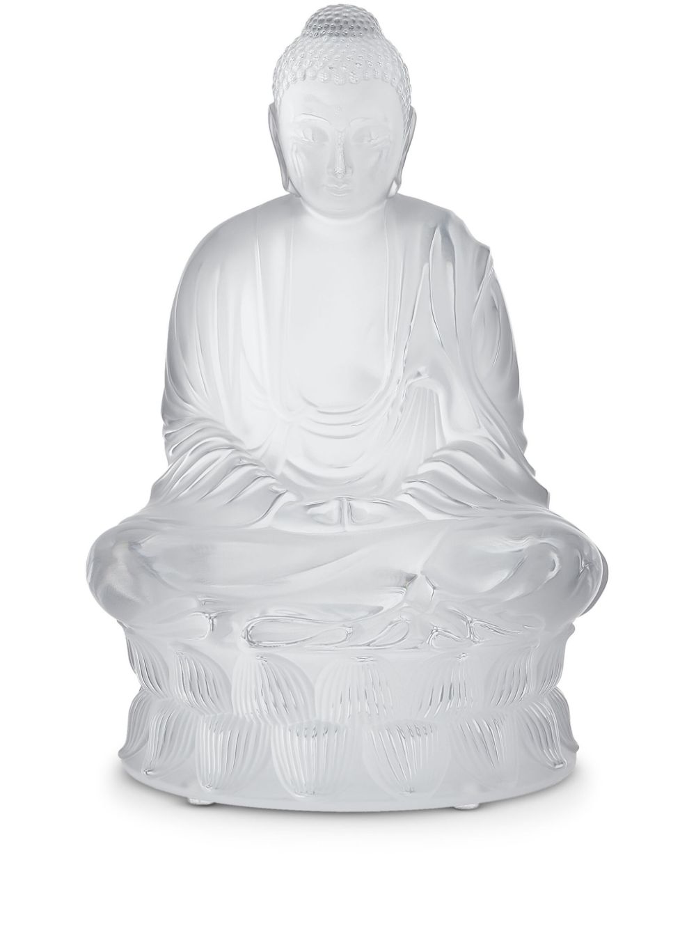 Lalique Buddha Crystal Sculpture In Neutrals