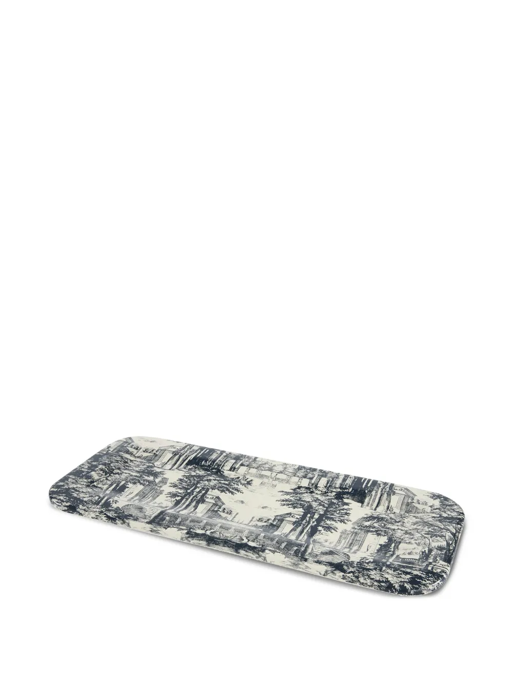 Fornasetti Giardino Settecentesco Wood Tray In Blue