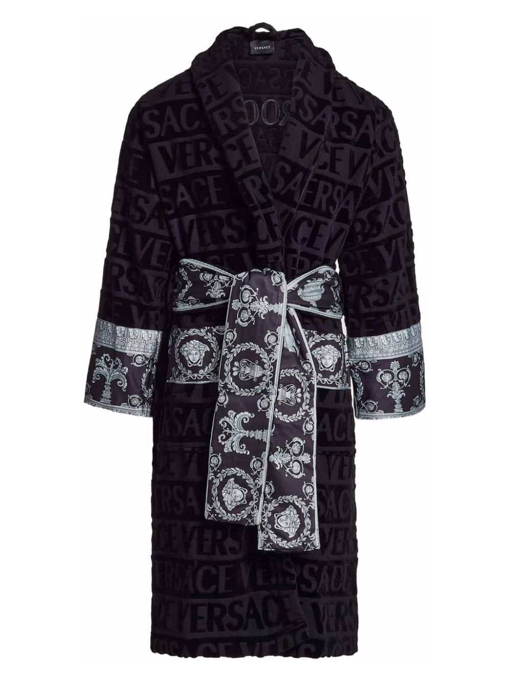 Versace I ♡ Baroque 棉浴袍 In Black