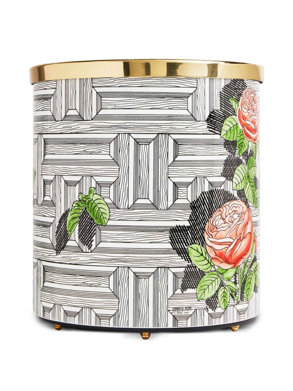 Shop Fornasetti Musciarabia Paper Basket (28cm X 26cm) In White