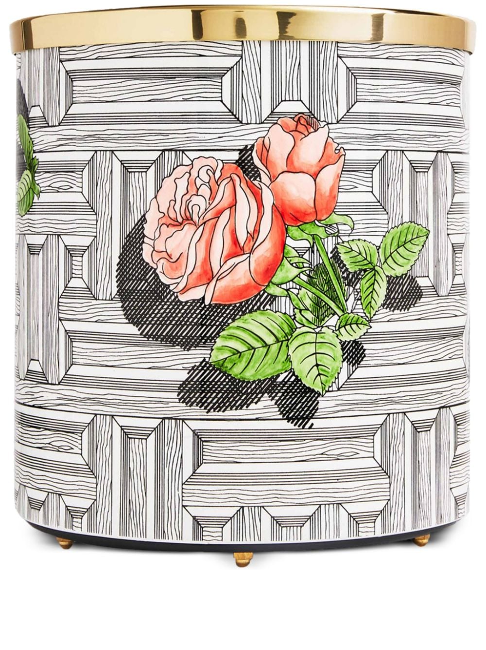 Fornasetti Musciarabia Paper Basket (28cm X 26cm) In White