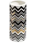 Missoni Home zigzag-print porcelain vase (36cm x 16cm) - Black