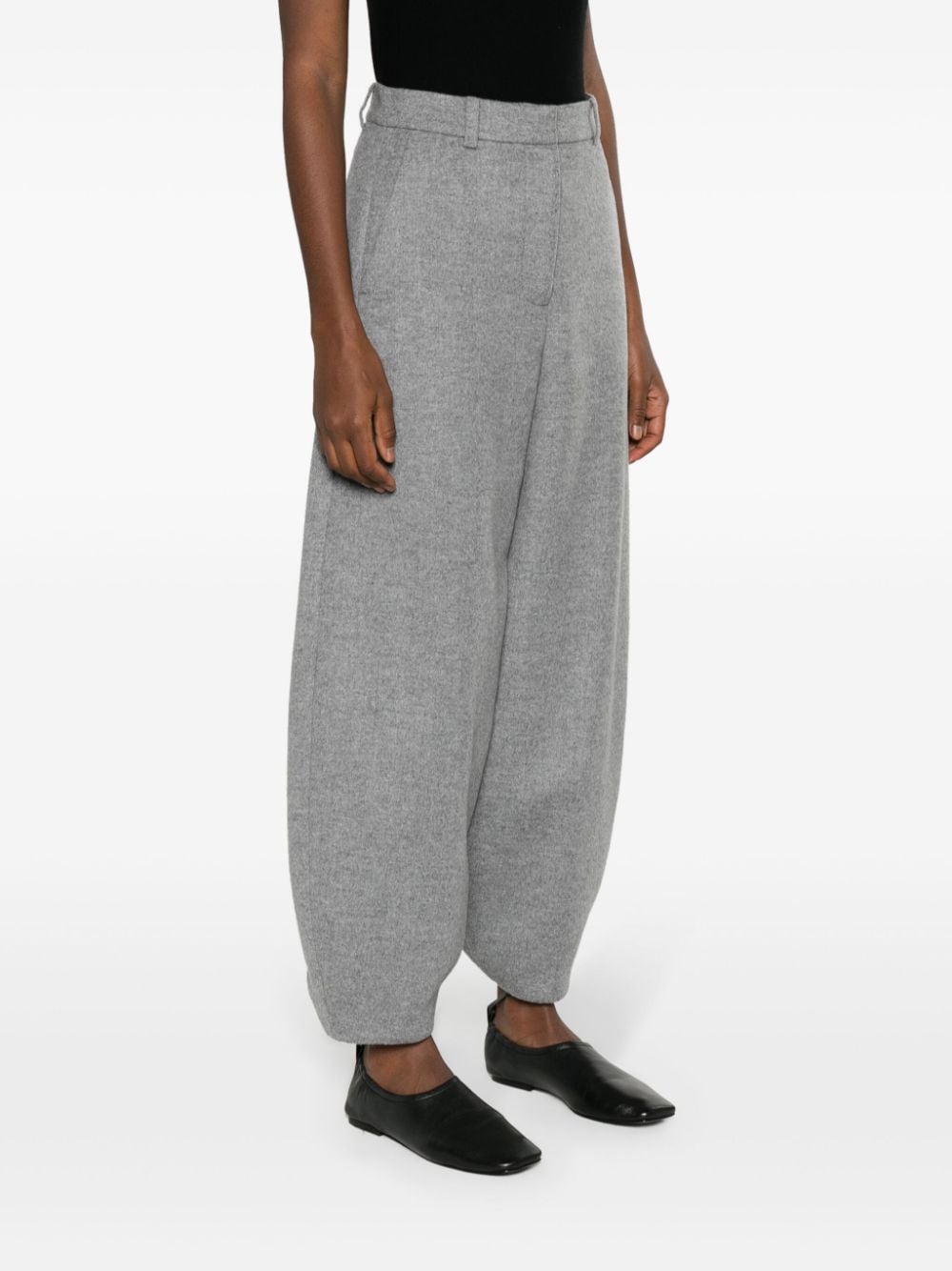 Shop By Malene Birger Carlien Wool Tapered Trousers In Grey