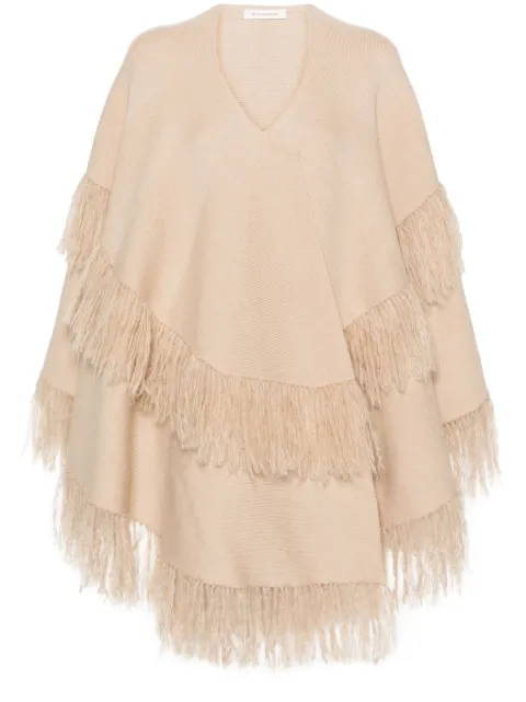 By Malene Birger fringed wool-blend cape