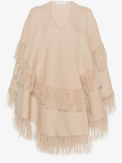 By Malene Birger fringed wool-blend cape