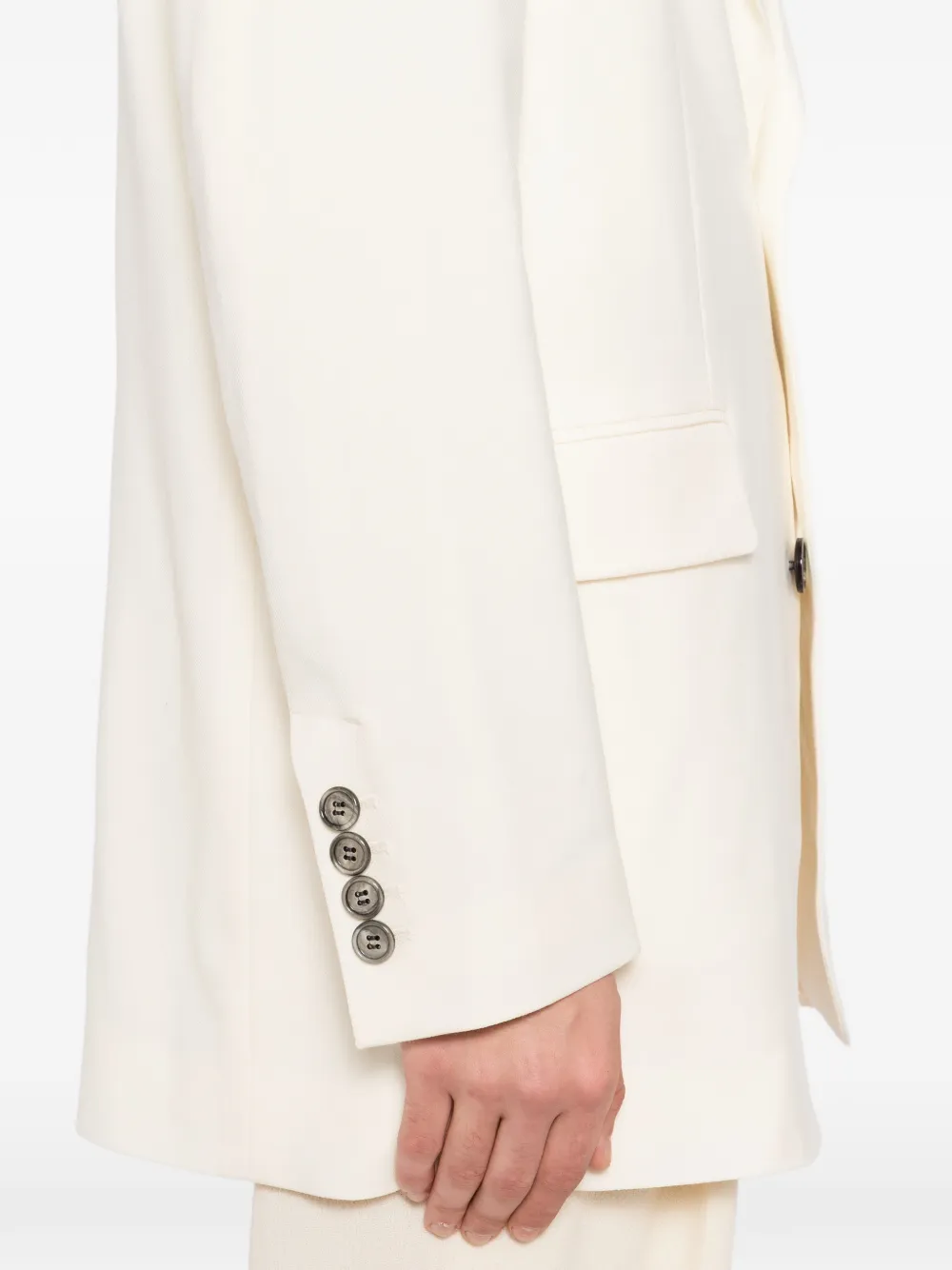 AMI Paris Blazer met enkele rij knopen Beige
