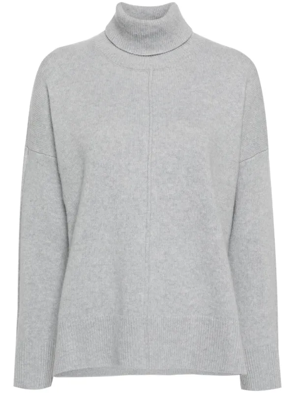 Eleventy High-neck Knitted Jumper in Grey