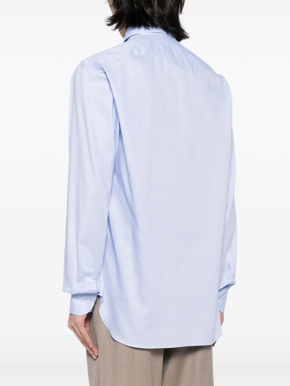 Luciano Barbera Button-down Cotton Shirt In Blue
