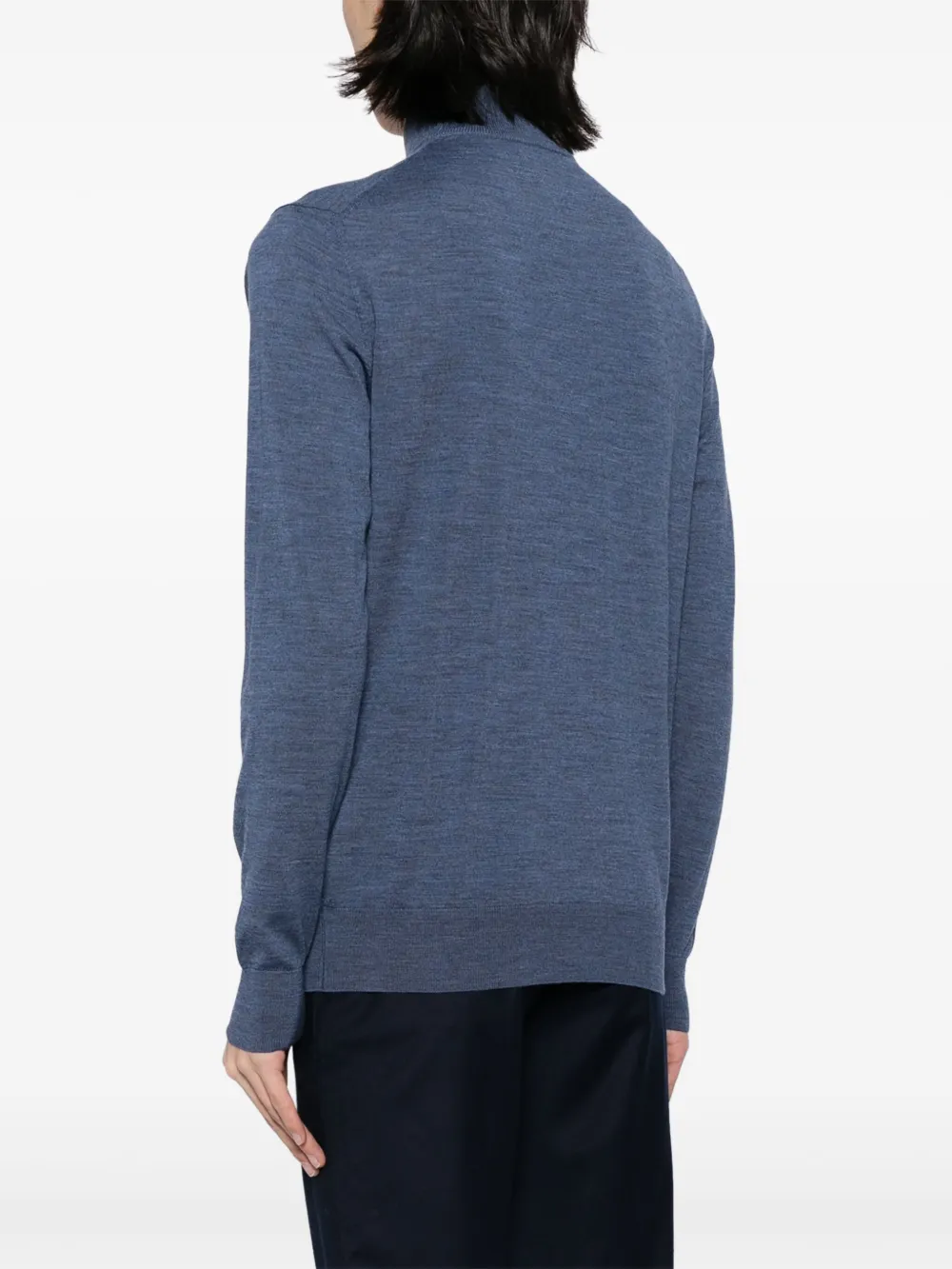Luciano Barbera Roll-neck Wool Jumper In Blue