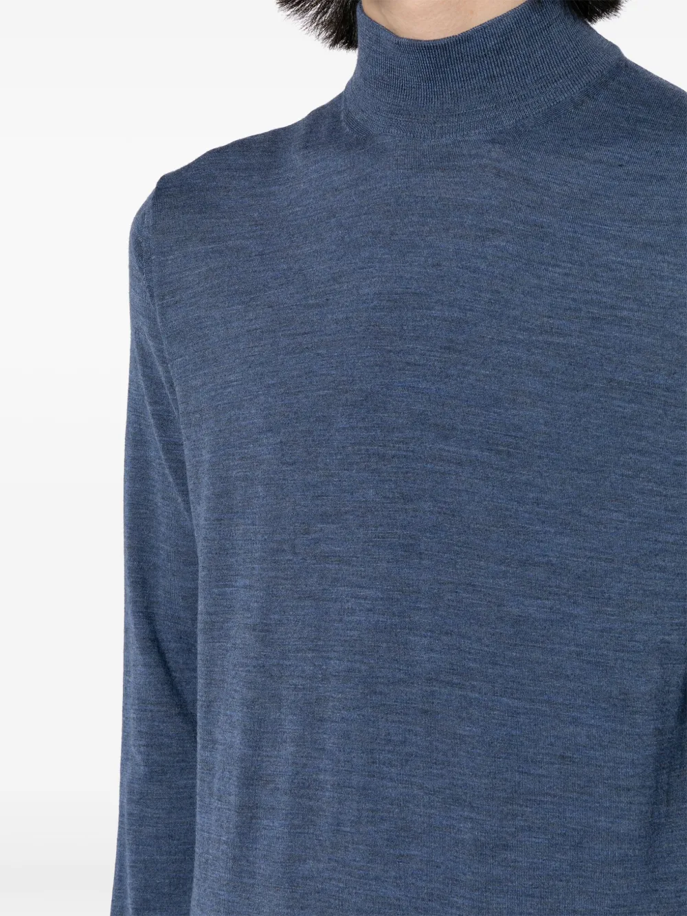 Luciano Barbera Roll-neck Wool Jumper In Blue
