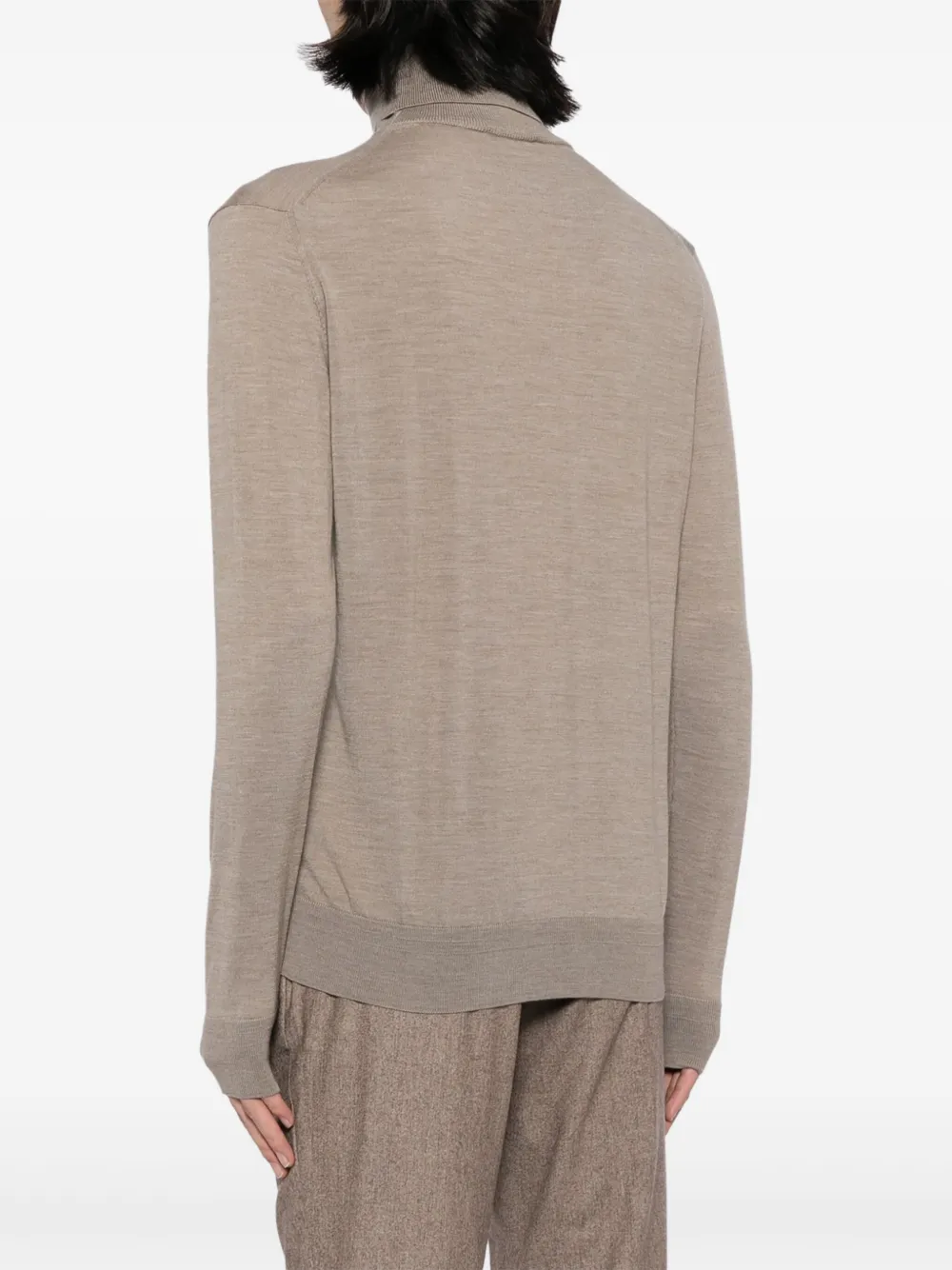 Luciano Barbera Roll-neck Wool Jumper In Brown