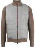 Luciano Barbera panelled ribbed-knit jacket - Grey