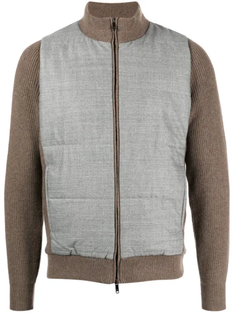 Luciano Barbera panelled ribbed-knit jacket