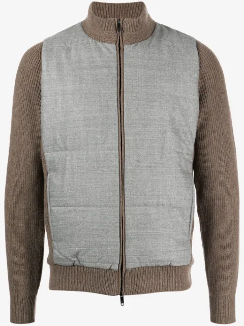 Luciano Barbera panelled ribbed-knit jacket