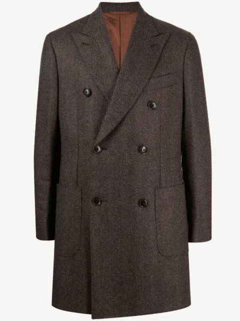 Luciano Barbera manteau en laine à motif pied-de-poule